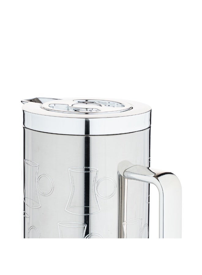 بلندز ترمس شاي بنقش كاسات الشاي فضي - Image 2